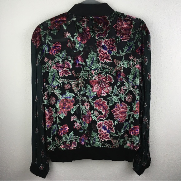 Tolani Velvet Burnout Bomber Jacket - Picture 7 of 8